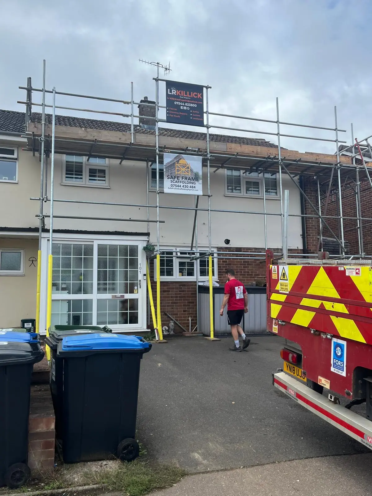 Scaffolding for a residential contractor project
